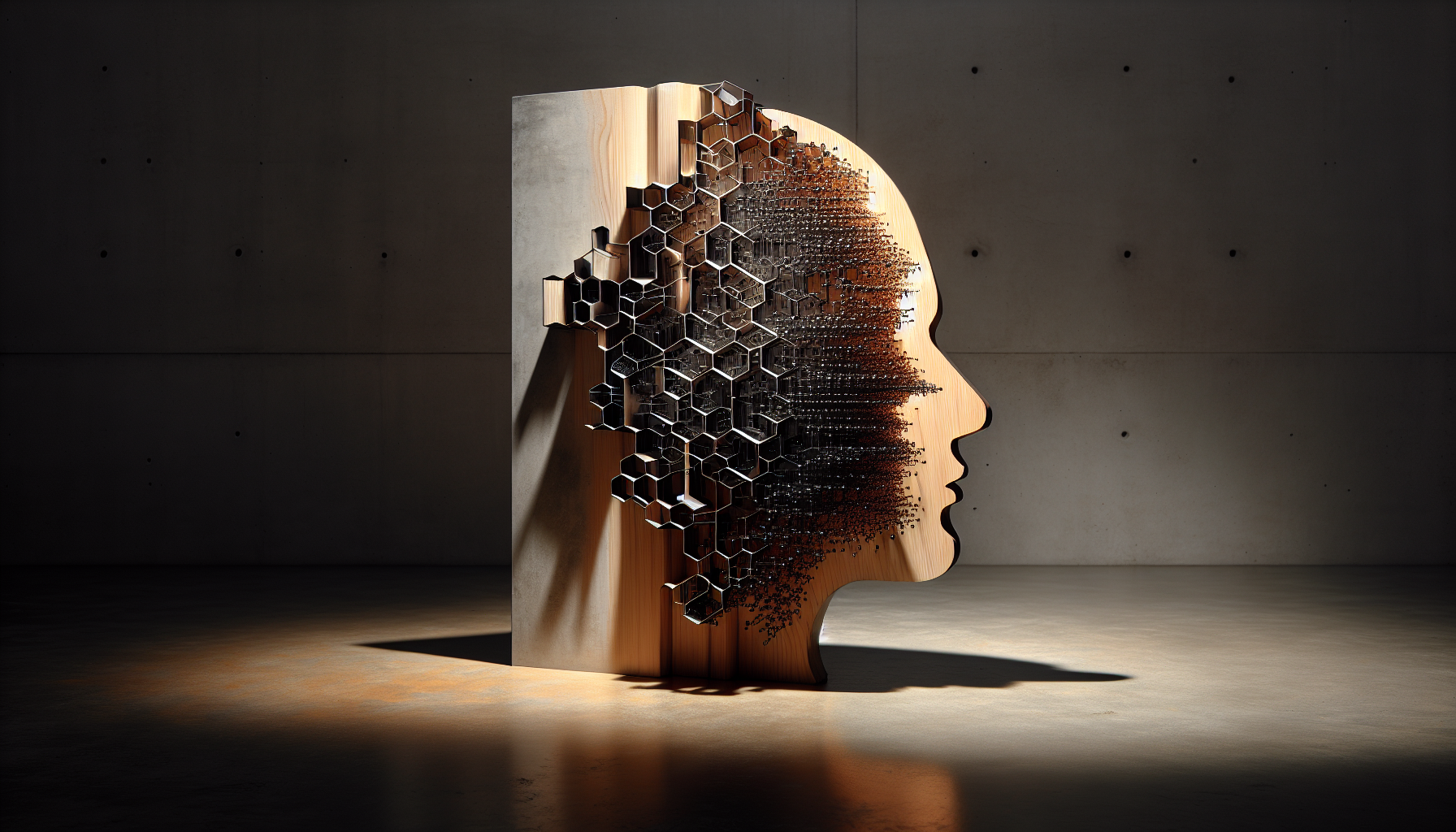 Conceptual visualization of human-AI integration as a crystalline architectural structure