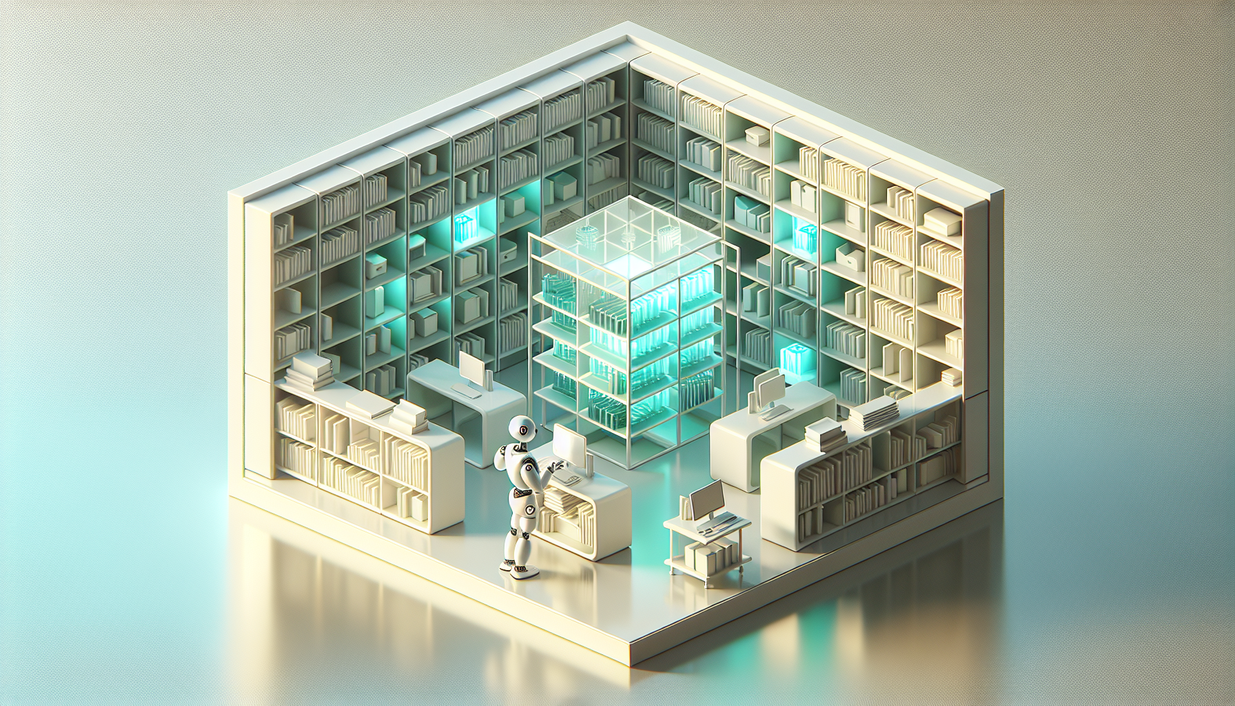 AI organizing complex data into structured library blocks