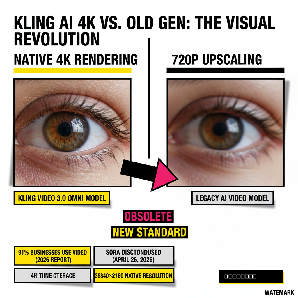 A professional creator workstation with ultra-wide monitors displaying hyper-realistic AI video renders.